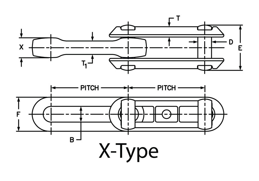 Item # X658, X-Type Chain On Allied-Locke Industries